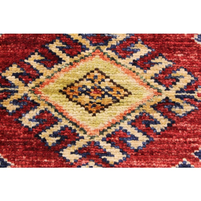 Rustic Super Kazak Red/Beige Wool Rug - 2'0'' X 2'10'' For Sale In New York - Image 6 of 8