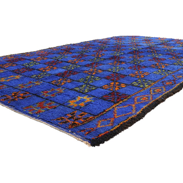 21913 Vintage Beni M'Guild Moroccan Rug, 06'03 x 10'06. The Sapphire Harvest: A Vintage Beni M'Guild Moroccan Masterpiece...