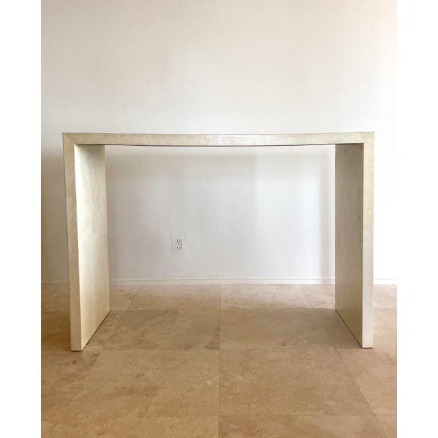 1980s Parchment Covered Console Table (In the Manner of Jean-Michel Frank) For Sale In Miami - Image 6 of 14