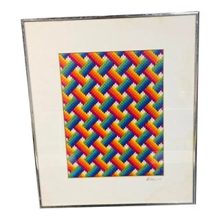 Contemporary Op Art Cross Stitch, Framed For Sale