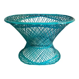 Spun Fiberglass Table Base in Turquoise For Sale