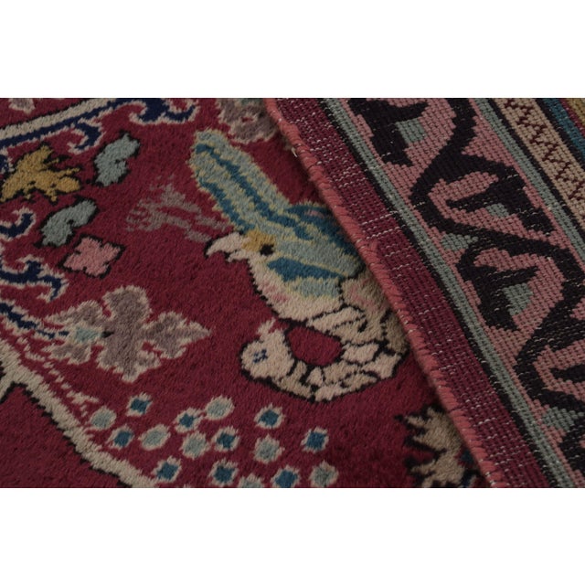 Antique Indian Rug in Burgundy and Gold With Floral Patterns by Rug & Kilim For Sale - Image 9 of 9