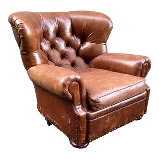 Ralph Lauren Leather Writer’s Chair For Sale