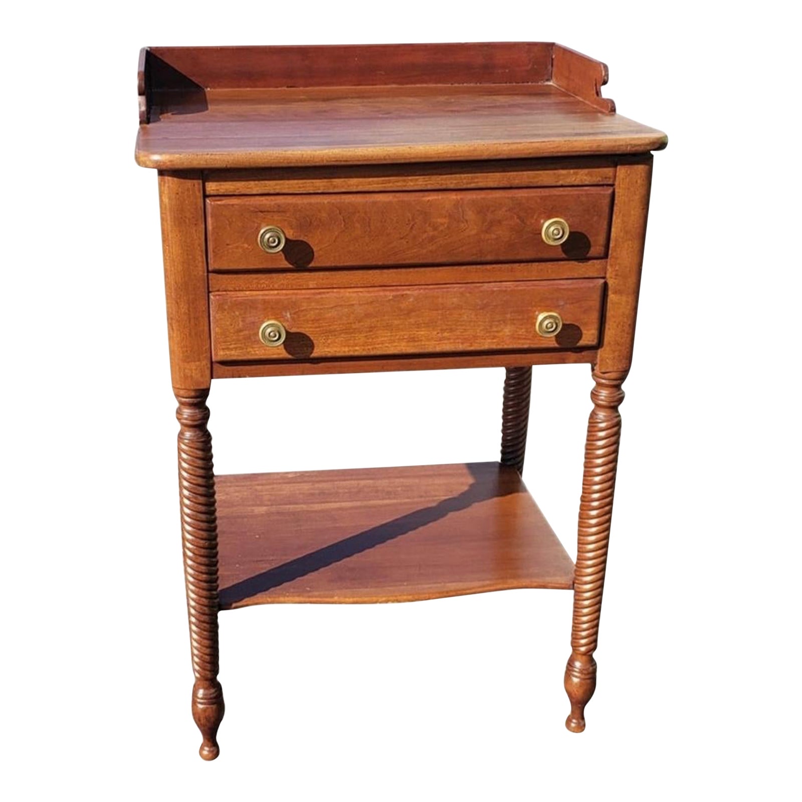 1950s Willett Furniture Wildwood Cherry TwoDrawer Side Table