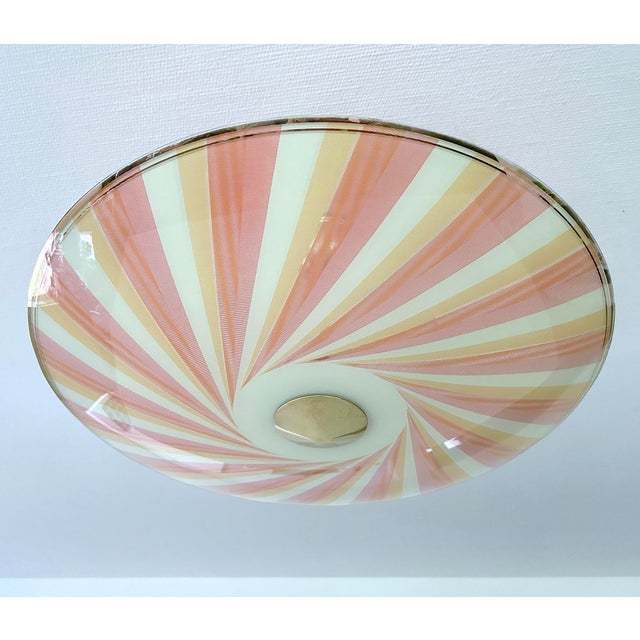 Red Large Mid-Century Modern Glass Pendant Light, 1970s For Sale - Image 8 of 16