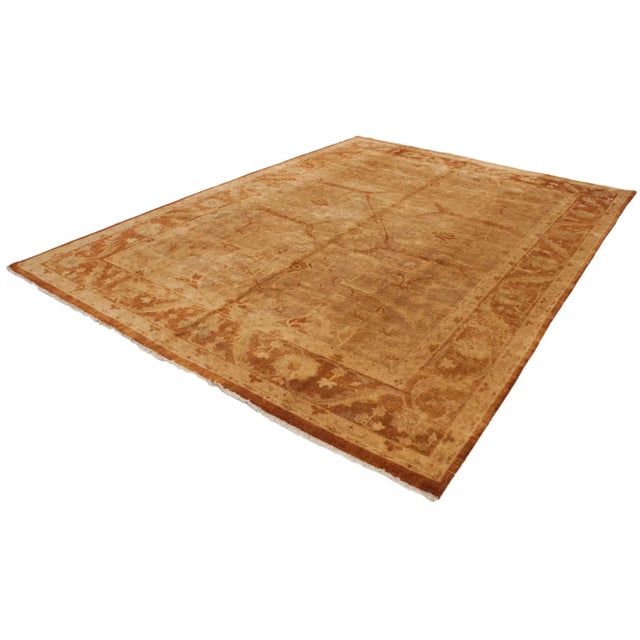 New Gold Wash Indian Oushak Design Rug - 9'11" X 13'7" For Sale - Image 10 of 11