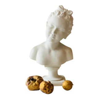 19th Century French Bisque Porcelain Bust of a Child For Sale