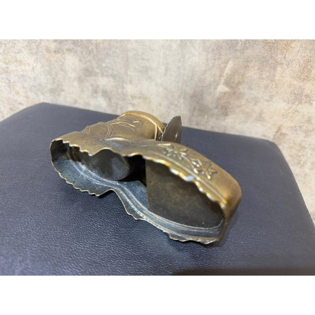 Brass Vintage Edelweiss Hiking Boot Ashtray For Sale - Image 8 of 11