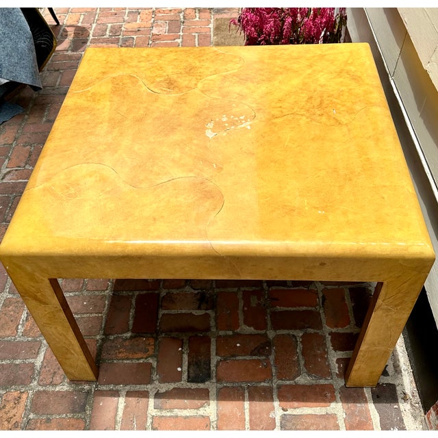 Sally Sirkin Lewis 1980s Sally Sirkin Lewis for J. Robert Scott Lacquered Goatskin Game or Dining Table For Sale - Image 4 of 7