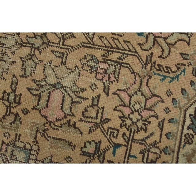1980s Tabriz Rug 7’9” X 10’11” Pink Wool Vintage Distressed Hand-Knotted Carpet For Sale - Image 5 of 15