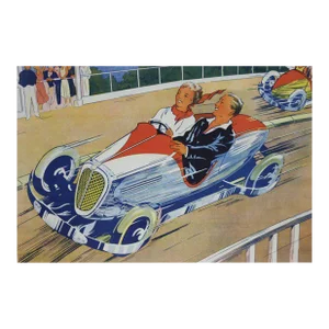 1930s Original Large English Automobile Carnival Poster by Willson's Leicester