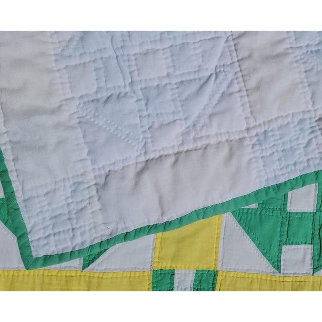 Early 20th Century 20Thc Antique Quilt, Hole in the Barn Door Quilt For Sale - Image 5 of 7