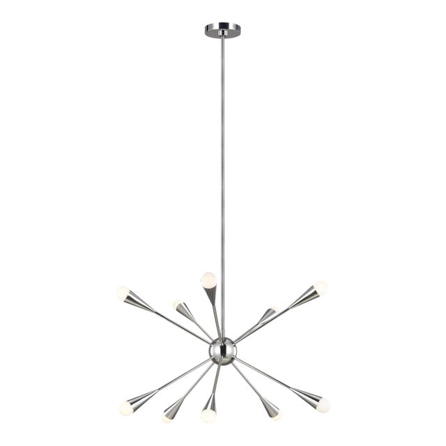 Ellen DeGeneres by Visual Comfort Studio Jax Medium Chandelier, Silver For Sale