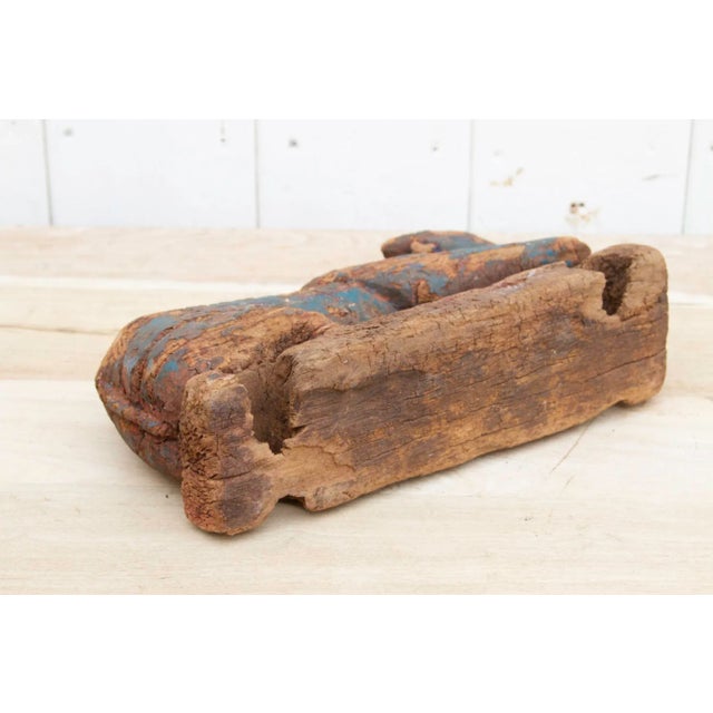 Brown Ancient Indian Wooden Nandi Figure For Sale - Image 8 of 10