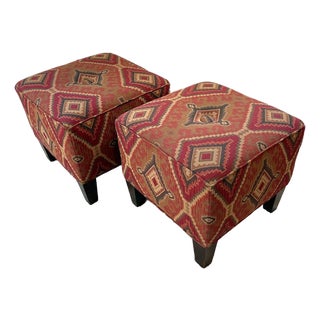 Kilim Ottomans - Matching Pair For Sale