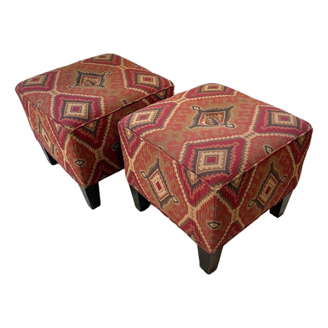 Kilim Ottomans - Matching Pair For Sale