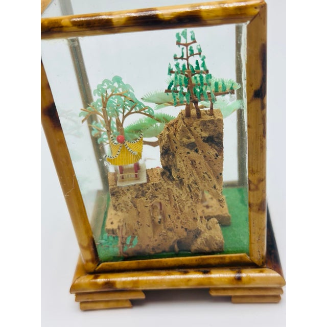 1960s Vintage Bamboo Asian Diorama For Sale - Image 5 of 7