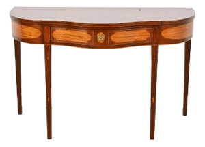Kindel Furniture Federal Mahogany and Satinwood Inlaid Marquetry Console Table or Server