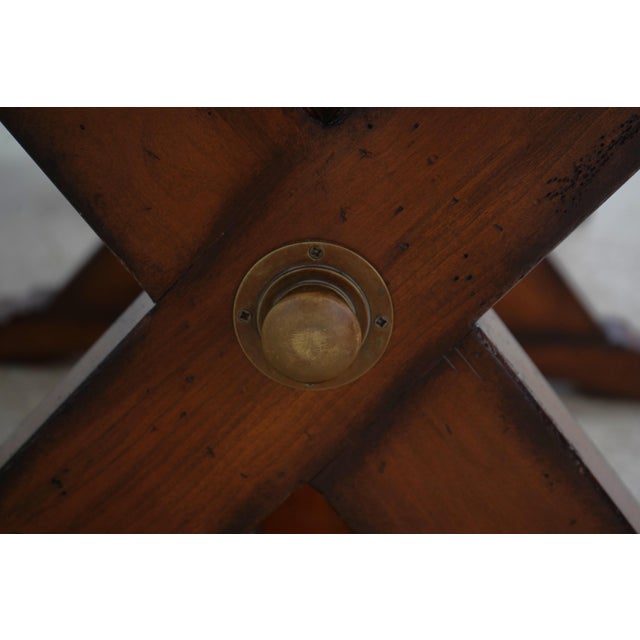 Large Rustic Style X Base Trestle Dining Table For Sale - Image 12 of 14