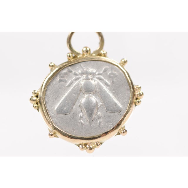 Greek Ar Drachm [Coin] Pendant Set W 18k For Sale - Image 4 of 12
