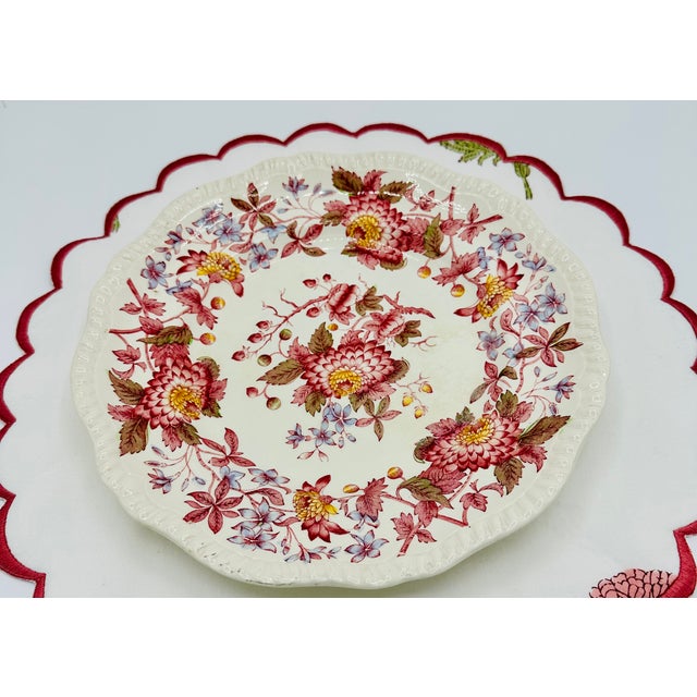 Farmhouse 1930s Copeland Spode "Aster" Dinner Plates | Set of Eight | 10.5 Inches For Sale - Image 3 of 6