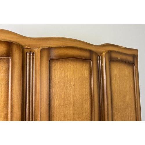 Wood Vintage French Louis Carved Oak Triple Door Armoire For Sale - Image 7 of 18