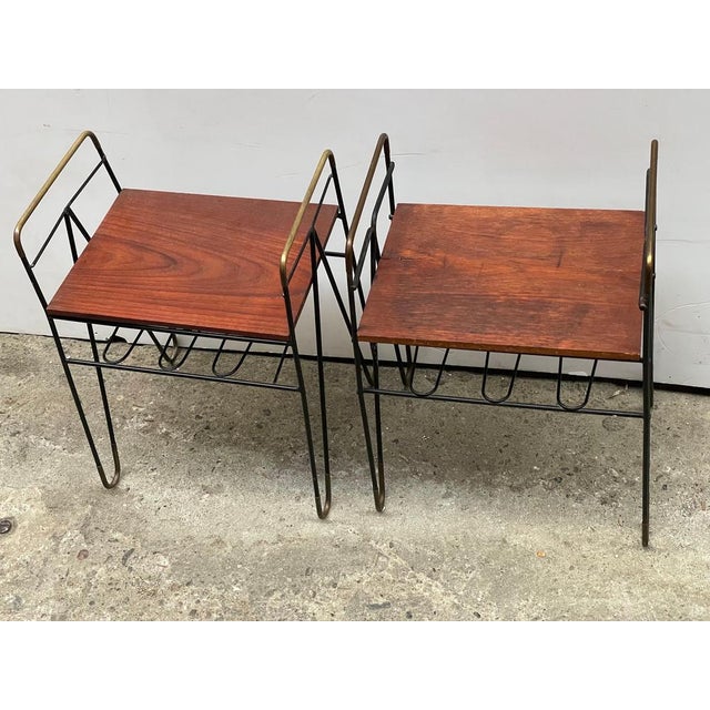 Danish Nightstands in Metal, 1960s, Set of 2 For Sale - Image 3 of 14