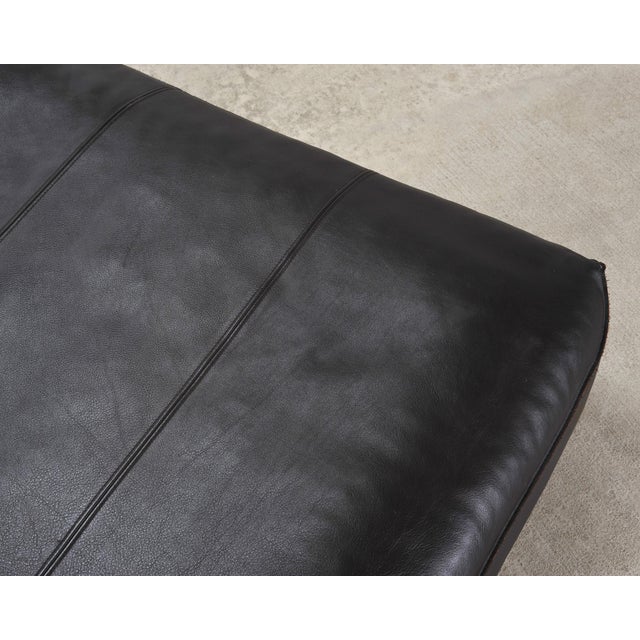 Rolf Benz German Leather 950 Floor Cushion Pouf Ottoman 3 Ft For Sale - Image 12 of 17