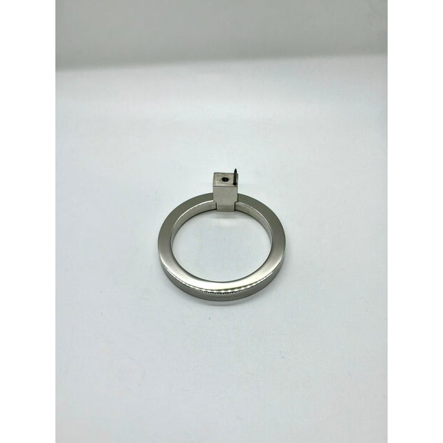Baker Furniture Company Baker Large Ring Pull Polished Nickel For Sale - Image 4 of 4