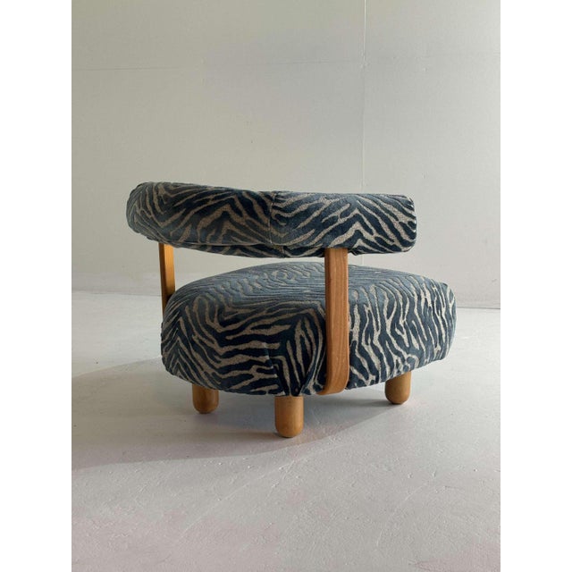 Blue Large Pine Chair in Royal Blue Fabric For Sale - Image 8 of 9