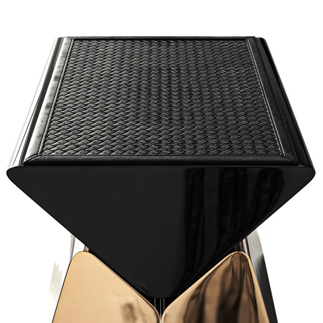 "L'amore Dell'anima" Chair With Bronze and Woven Leather For Sale In Los Angeles - Image 6 of 8