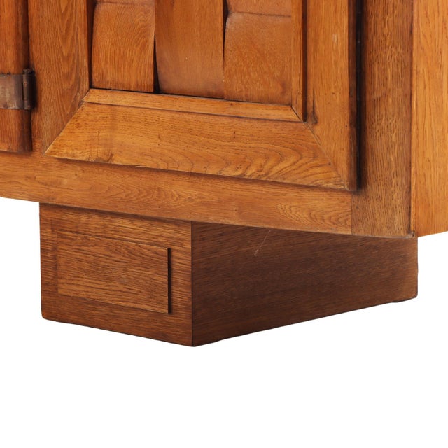 French Neo-Rustique Carved Oak Sideboard, in the Manner of Charles Dudouyt, C. 1940 For Sale - Image 9 of 9