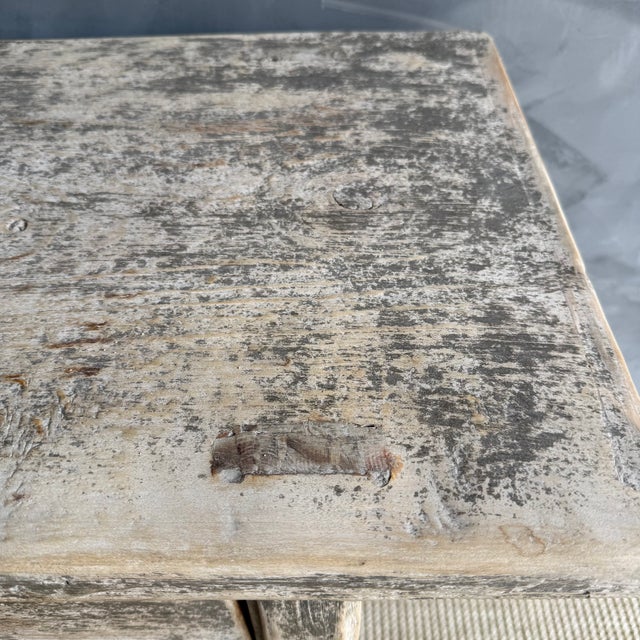 Vintage Elm Wood Console With 4 Drawers For Sale - Image 9 of 13