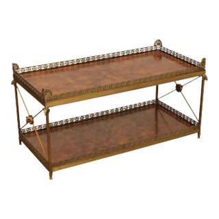 Theodore Alexander 'Althorp' Regency Style Mahogany and Brass Two Tier Coffee Table For Sale