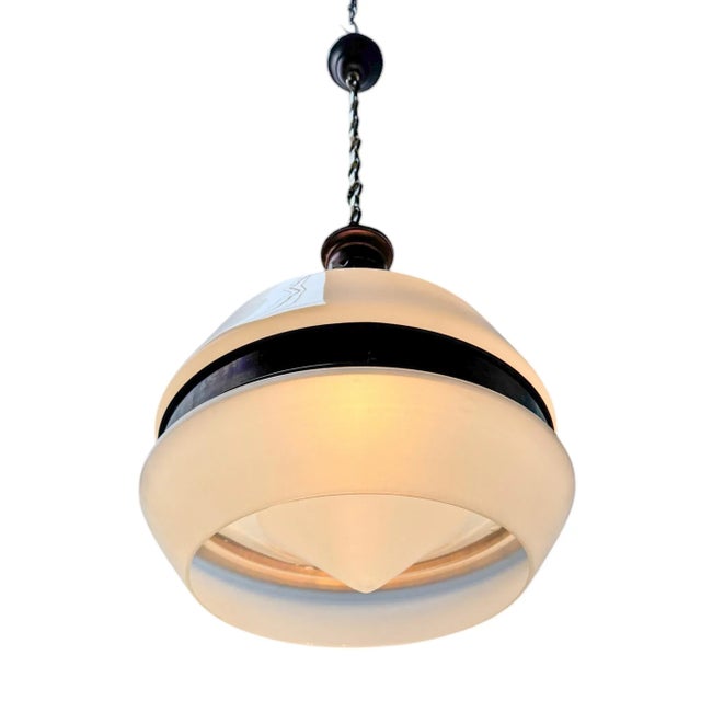 Large Arts & Crafts Pendant Light in the style of Peter Behrens, 1900s For Sale - Image 5 of 11