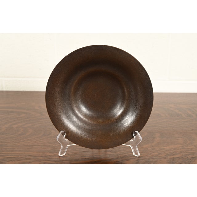 A gorgeous Arts & Crafts or Art Deco period patinated bronze card tray, plate, or shallow bowl By Tiffany Studios (signed...