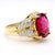 Red 10 Carat Rubellite Tourmaline Diamond 18k Gold Vintage Cocktail Ring, Size 7.75 For Sale - Image 8 of 12