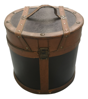 Vintage Round Wooden Hatbox, 1950s