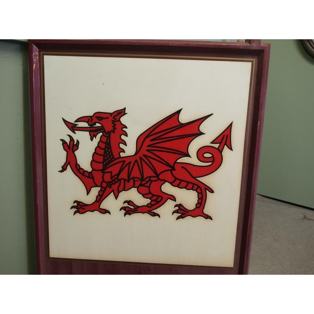 Wooden Framed Hanging Pub Red Dragon Sign For Sale - Image 4 of 7