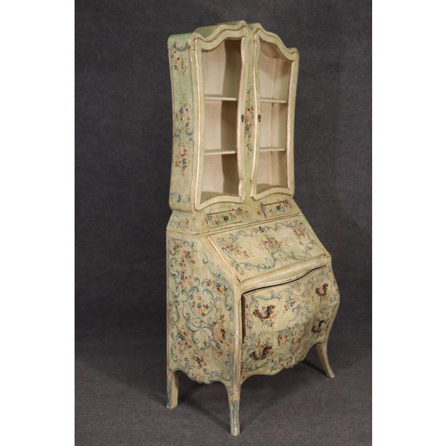 This is a dazzling and beautifully painted secretary desk. Done in the tradition of the Venetian style, this beautifully...