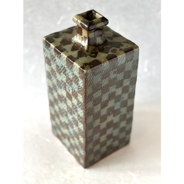 Blue A Stunning Stoneware Vase by Japanese Living National Treasure, Tatsuzo Shimaoka. For Sale - Image 8 of 15