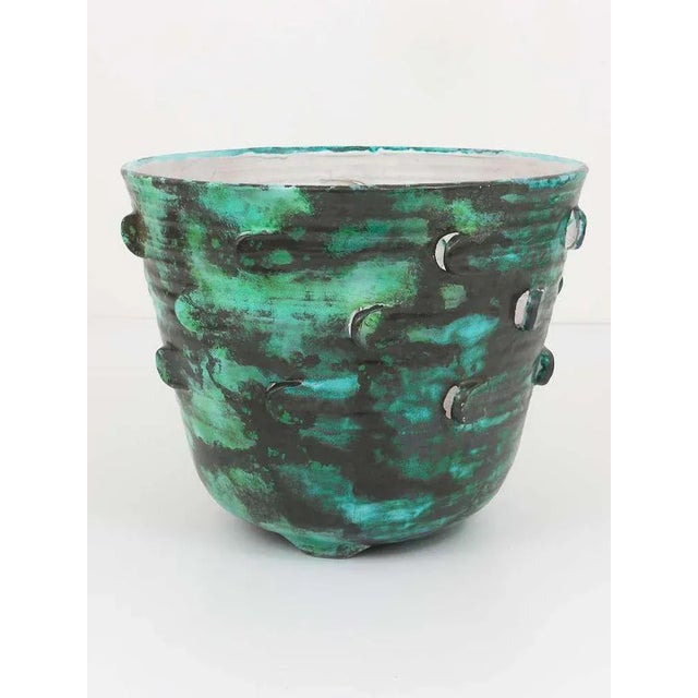 Austrian Art Nouveau Ceramic Pottery Flower Pot by Michael Powolny, 1920s For Sale - Image 4 of 11