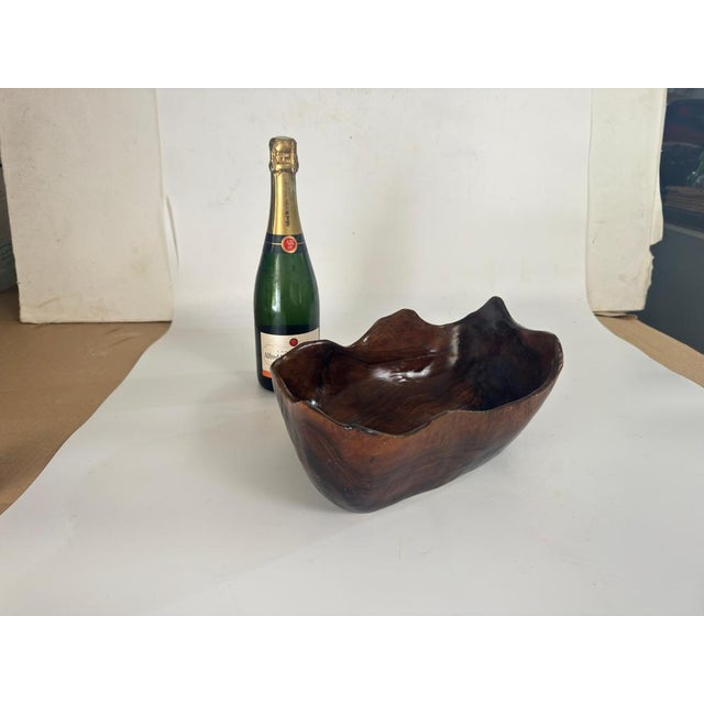 French Riviera Style Olive Wood Bowl, France, 1970s For Sale - Image 6 of 7