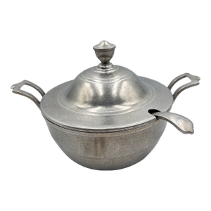 1960s Wilton Armetale Plough Tavern Hollowware Satin Pewter Soup Tureen Lid & Ladle