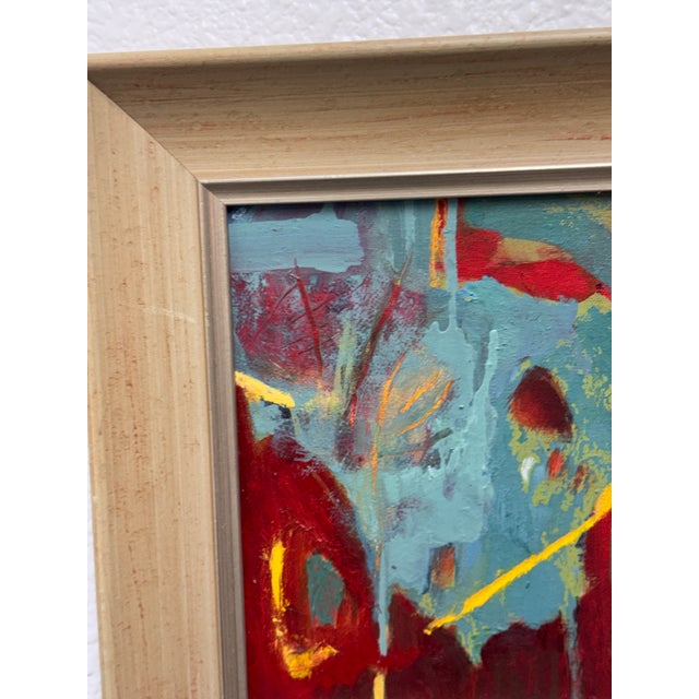 Plastic Acrylic Abstract Framed Painting For Sale - Image 7 of 12