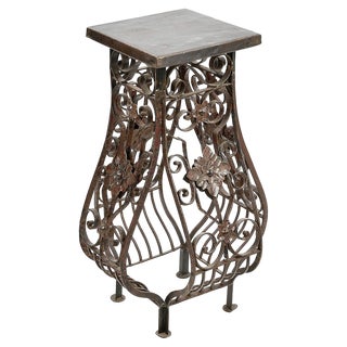 Vintage Wrought Iron Pedestal For Sale