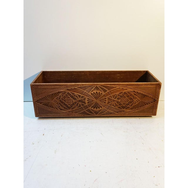 Dutch Chip Carved Wooden Planter Folk Art, 1890s For Sale - Image 4 of 18
