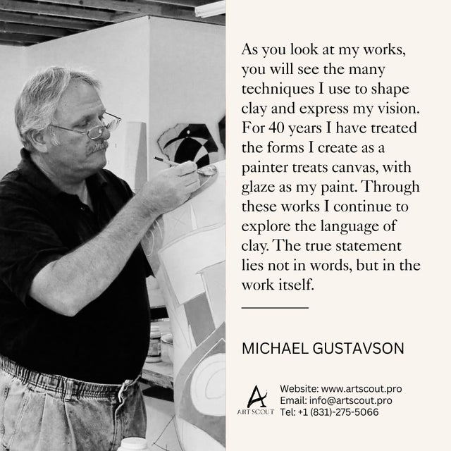 Contemporary "Dream a Little" by Michael Gustavson, Raku Ceramic Vessel, Deep Navy and Orange Glaze, Miro-Inspired, Contemporary California Art, Vibrant Colors For Sale - Image 3 of 3