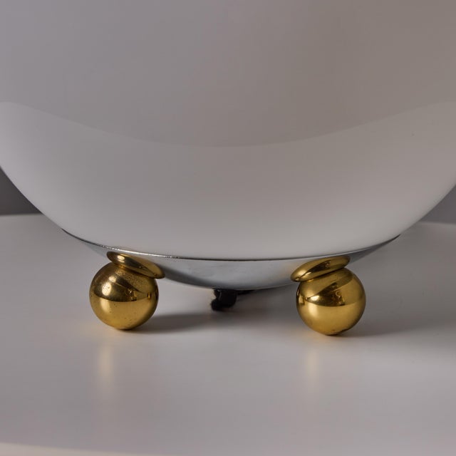 White 1980s Geometric Brass and Glass Table Lamp for Technolumen, Germany For Sale - Image 8 of 18