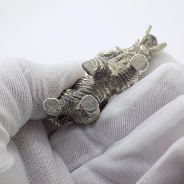 Silver Vintage Italian Handmade Genuine Silver Elephant Large Sculpture Figurine Rare Decoration For Sale - Image 8 of 11